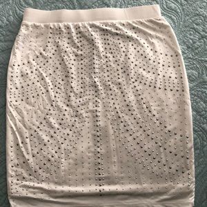 Cache White Embellished Pencil Skirt 6